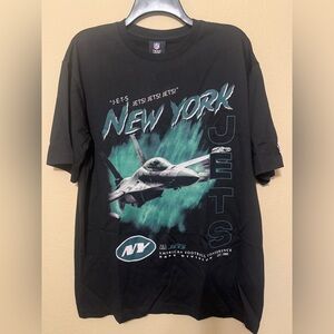 New York Jets T Shirt Men Medium Black New Era NFL Graphic Tee NWT Football
